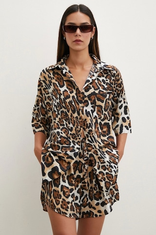 Never More Cepli Leopar Desenli Şortlu Takım Haki