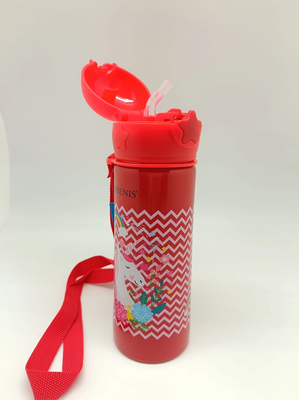 Rubenis Unicorn Figürlü Çelik Matara Kırmızı 500 Ml Rcm-01 Kırmızı
