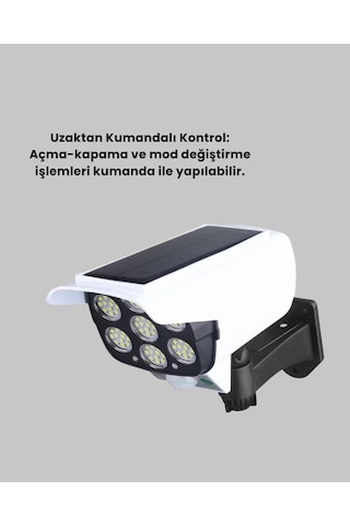 Northcity Solar Güvenlik Işığı - Hareket Sensörlü Kamera Tasarımlı Led Lamba Siyah