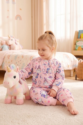 Babymod Elyaf Dolgulu 2.5 Tog 100% Pamuk Penye Astarlı Premium Kalite Kız Çocuk Uyku Tulumu Pembe