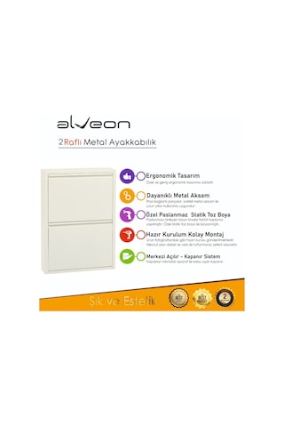 Alv-10002 Alveon Metal Ayakkabılık Beyaz
