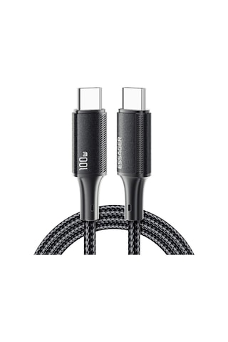 Essager 3 Metre Pd 100w Süper Hızlı Type C To Type C Şarj Data Kablosu, E-marker Çipli Akıllı Şarj Kablosu