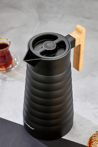 Bambu Saplı 2 Litre Paslanmaz Termos, Çift Kat Çelik, Siyah Çok Renkli