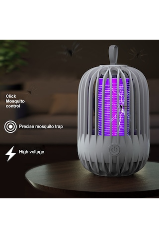 Reedark 1200mah Pil Li-polyli Çift Fonksiyonlu Led Aydınlatma Ve 365nm Mor Işık İle Elektrikli Komine İle Moskito Öldürücü - Pembe