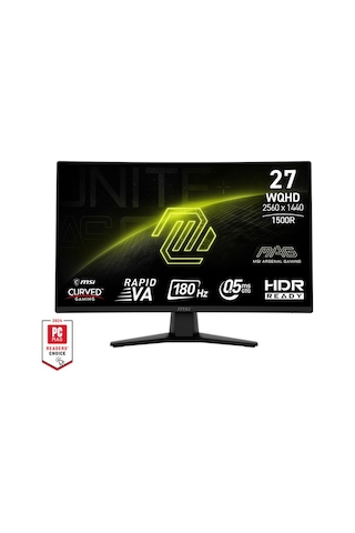 Msı 27 Mag 274cqf 2560x1440 Wqhd Curved 1500r Rapıd Va 180hz 0.5ms Gtg Adaptıve-sync Sıyah Gamıng Monıtor