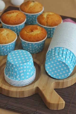 100 Adet Mavi Büyük Boy Pet Kapsül Cupcake Muffin Kek Vb. Kalıbı