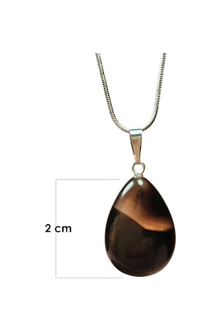Onix Kuvars Doğal Taşı Zincirli El Yapımı Kolye Uç: 2 Cm Zincir: 20 Cm Kutulu Çok renkli