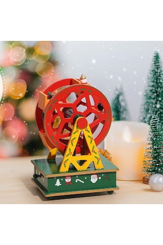 Suntek Yılbaşı Müzik Kutusu Tekerlek Masaüstü Kırmızı