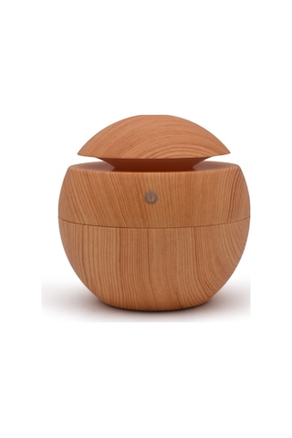 Vkemall 130ml Usb Nemlendirici Aromaterapi Makinesi 7 Renk Led Işıklı Odun Desenli Ev Ofis Odası Kullanıma Uygun