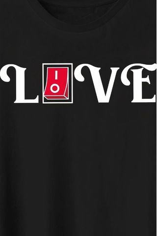 Freedom Store 14 Şubat Sevgililer Günü Love Baskılı Oversize Bisiklet Yaka T-shirt - Siyah