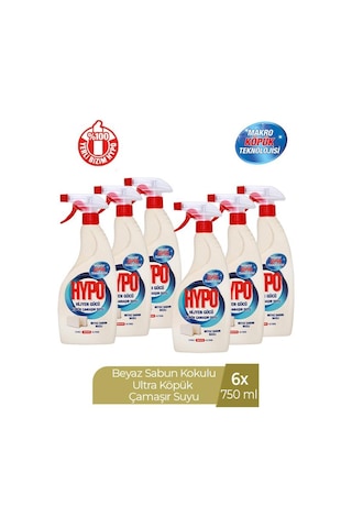 Hypo Köpük Çamaşır Suyu Beyaz Sabun Kokulu 750 Ml X 6 Adet