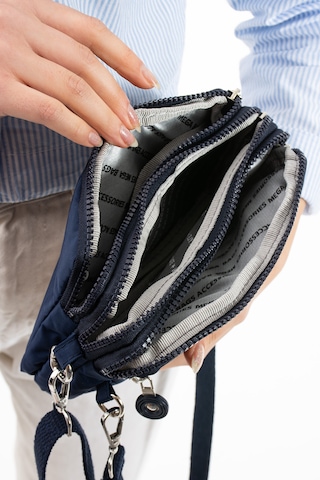 Nemo Bags Lacivert Unisex Cüzdan, 4 Gözlü, Telefonluk, Crinkle Kumaş, Çapraz Askılı Omuz Çantası, 20x12cm Lacivert
