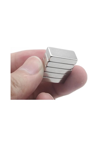1 Adet 20x10x5 Mm Neodyum Magnet N35 Güçlü Mıknatıs Köşeli Dayanıklı Nikel Kaplama