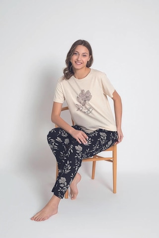Senfoni Kadın Bisiklet Yaka Kısa Kol Pamuklu Pijama Takımı 6043 -1 Adet 001