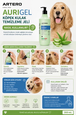 Artero Aurigel Köpek Kulak Temizleme Jeli 300 Ml