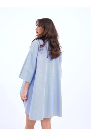 4328 Gömlek-mavi Beyaz Çizgili Altın