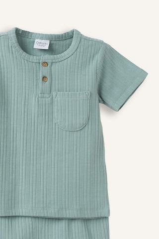 Defacto Kısa Kollu Üst Şort Alt 2li Pijama Takımı Erkek Bebek H5378a526hsgn1109 Yeşil-gn1109