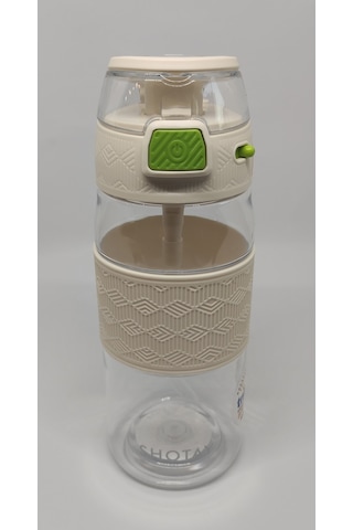 Shotay St-7202 600ml Tritan Beyaz Şeffaf Matara Taşıma Aparatlı Beyaz - Şeffaf