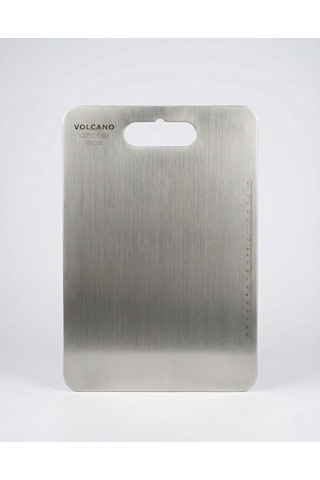 Volcano Paslanmaz Çelik Kesme Tablası 35x26 Cm Aısı 304 1.5 Mm Ölçü Cetvelli Gri