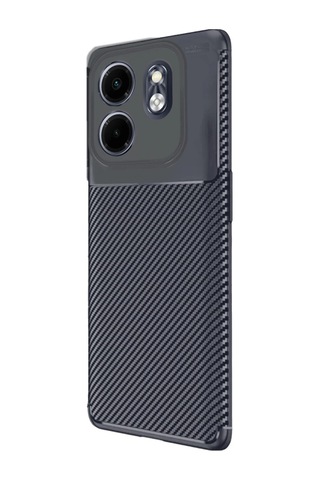İnfinix Smart 9 Kılıf Auto Focus Karbon Kapak - Lacivert