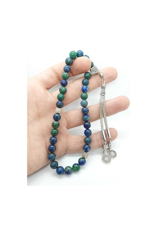 Sertifikalı Azurit Doğal Taş Tesbih 8 Mm Aaa Kalite