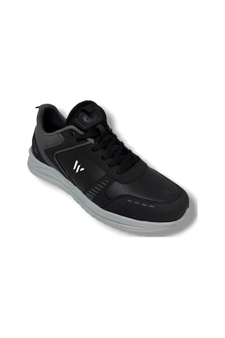 Magg Point 5310-26 Deri Trend Erkek Sneaker Siyah Gümüş 45-47 Siyah