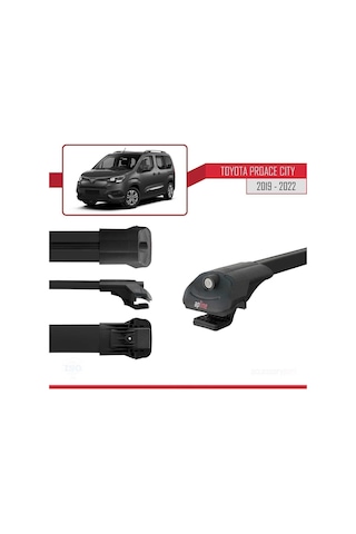 Toyota Proace City 2019-2024 Arası Ile Uyumlu Ace-1 Ara Atkı Tavan Barı Siyah