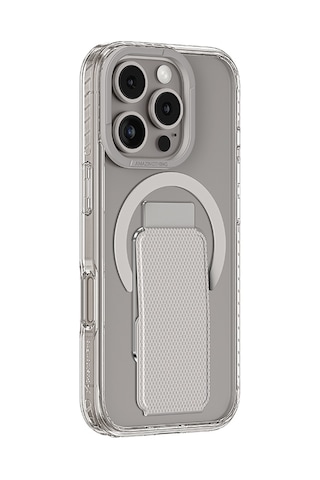 İphone 16 Pro Max Uyumlu Kılıf Magsafe Şarj Özellikli Standlı Amazingthing Titan Pro Plus Kapak Gri