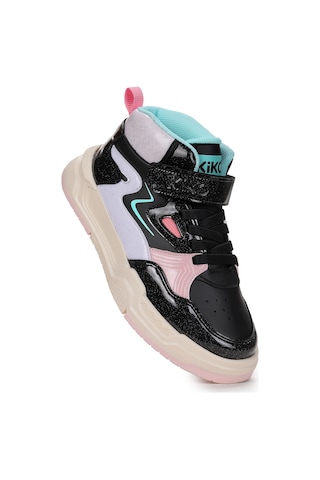 Kiko Kids Hayka-3 Cırtlı Kız Çocuk Spor Ayakkabı Siyah - Su Yeşili Siyah - Su Yeşili