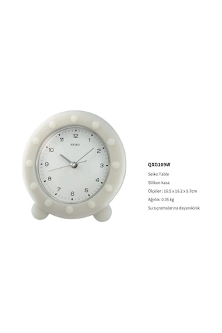 Seiko Qxg109w Silikon Kasa Su Sıçramalarına Dayanıklı Masa Saati