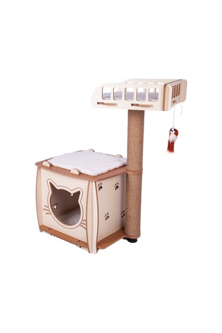 Patihomes Kedi Evi Ve Kedi Tırmalama Evi Yataklı
