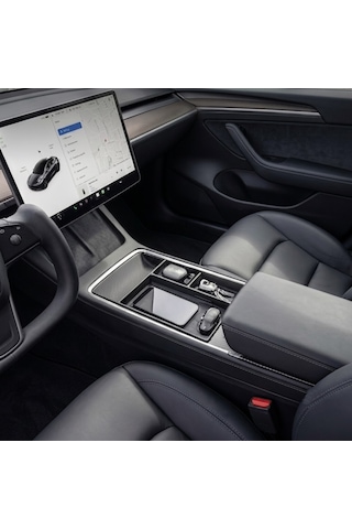 Tesla Model Y Juniper 2025+ Uyumlu Orta Konsol Düzenleyici Saklama Kutusu Pedi Siyah
