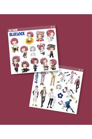Sae İtoshi-bluelock-parlak Kağıt -2li Sticker Set-telefon Süsleme Blue Lock Etiket