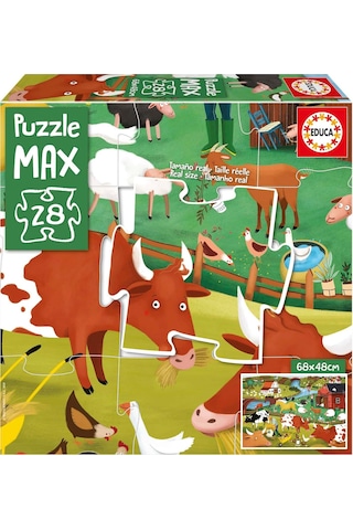 Educa Puzzle Maxi Çiftlik Hayvanları 28 Parça Çocuk Puzzle - 68 X 48 Cm - 3+ Yaş