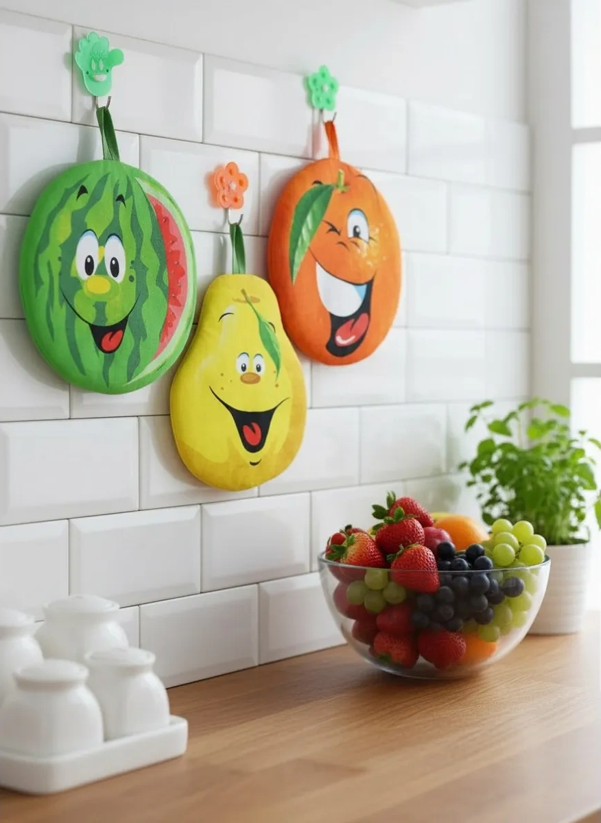 Cherir Neşeli Meyveler 17x21 Cm Havlu Seti 10385268 Gri