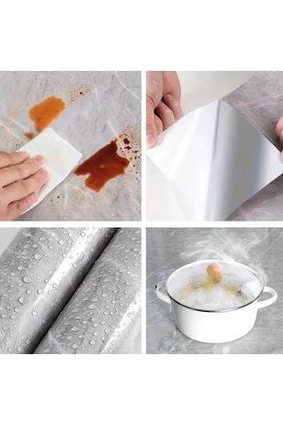 River World 60 Cm'lik 5 M Uzunluğunda Atina Grisi Mermer Desenli Sticker Folyo