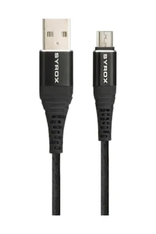 Syrox Micro Usb Data Şarj Kablosu 1M 2A C89 (Android Uyumlu)Siyah (464741349)