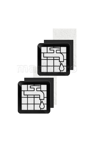 Philips Xb2122 - Xb2123 - Xb2142 Uyumlu 2'li Hazne İçi Filtre Takımı Süngerler Dahil