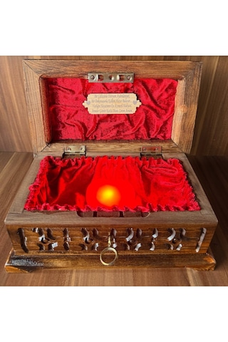 Anneler Günü Hediyesi Ceviz Ağacından Özel Takı Sandığı Işıklı Kalpli Ve Kişiye Özel İsimli