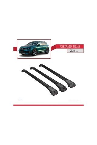 Volkswagen Tiguan 2020-2023 Arası İle Uyumlu Ace-1 Ara Atkı Tavan Barı Siyah 3 Adet Bar