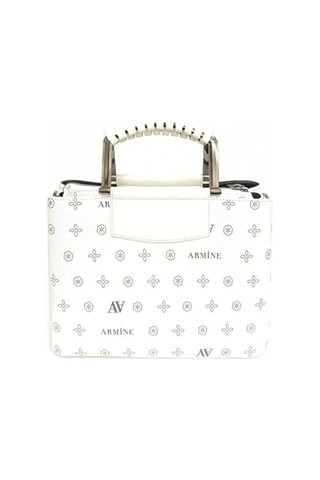 Armine 223 Beyaz Baskılı El Ve Omuz Çantası Beyaz