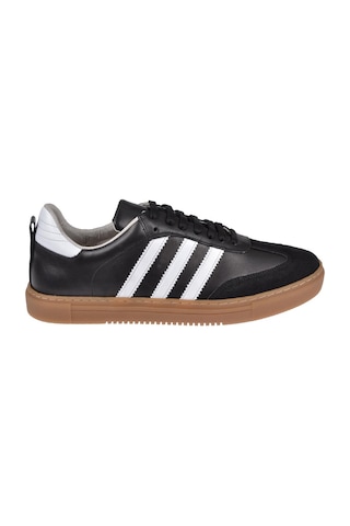 Floor Hakiki Deri Erkek Spor Ayakkabı Sneaker Mak-3030m Siyah Beyaz