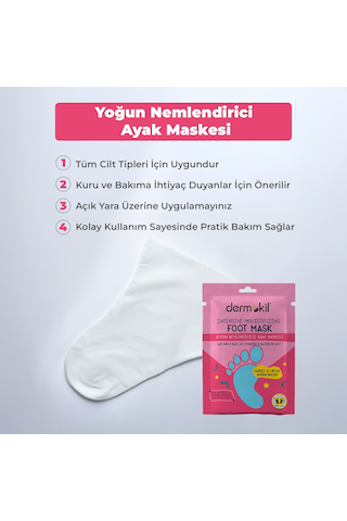 Dermokil Yoğun Nemlendirici Ayak Maskesi 30 Ml X 3 Adet