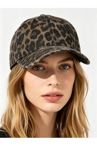 Valkyrie Leopar Desenli Unisex Şapka Ayarlanabilir Beyzbol Şapkası Günlük Spor Vintage Animal Print Kahverengi