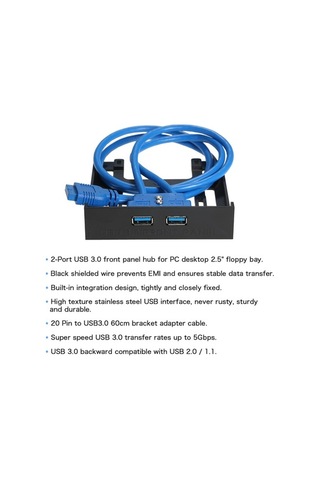 Fastbuy 2.5 Floppy Drive Konvertörü - 2 Usb 3.0 Portlu Ön Panelli, 5gbps Hızlı Veri Transferi, Kullanımı Kolay, Sıcak Takma D