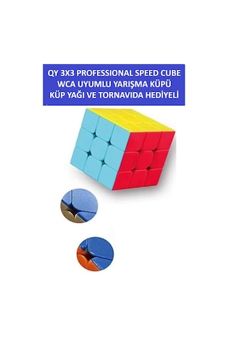 Qy 3x3 Profesyonel Speed Cube -rubık 3x3 Zeka Sabır Küpü- Küp Yağı Ve Tornavıda Hedıyelı