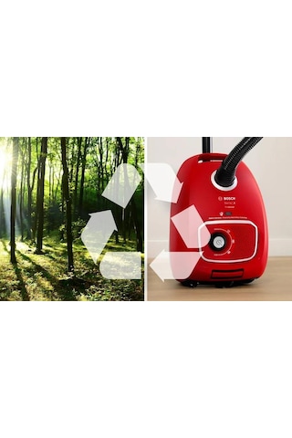 Bosch BGL41PET2H Serie 4 ProAnimal Toz Torbalı Elektrikli Süpürge Kırmızı