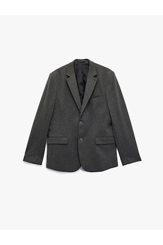 Koton Slim Fit Kapaklı Cep Detaylı Uzun Kollu Mono Yaka Blazer Ceket Antrasit 6wam50008hk Antrasit