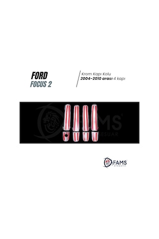 Ford Focus 2 Uyumlu 2004-2010 Krom Kapı Kolu 4 Kapı P.Çelik
