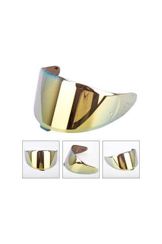 Symbee Z8 Kask İçin Anti-uv, Anti-bulutlanma Ve Kırılmaya Dayanıklı Değiştirme Gözlüğü - Altın Renkli Pc Malzeme